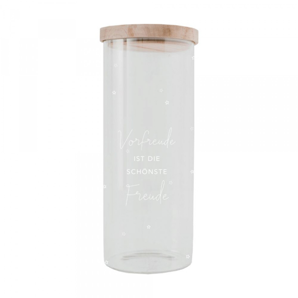 Vorratsglas "Vorfreude ist die schönste Freude" 25 cm von Eulenschnitt 
